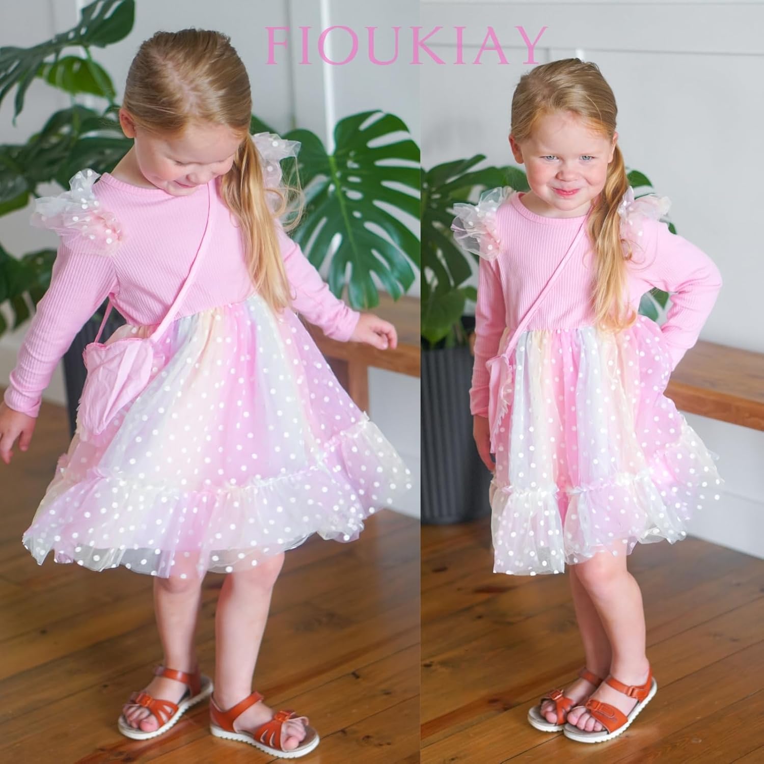 Toddler Girl Long Sleeve Fall Winter Spring Tulle Dress 1-5 Years - Image 3