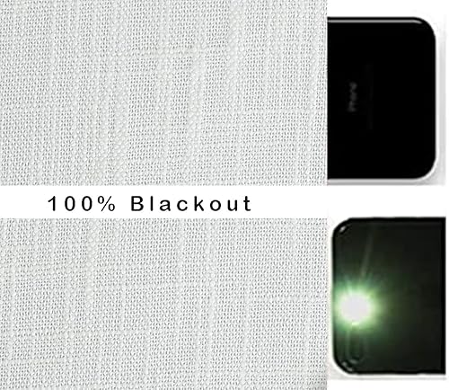 Miniatura 7 de Cortinas opacas completas para ventana de dormitorio y sala de estar, reducción de ruido, aislamiento térmico, textura de lino pesado, 8 ojales,