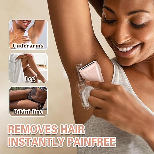 Miniatura 3 de Maquinillas de afeitar eléctricas inalámbricas para mujer, IPX7, dispositivo de eliminación de vello recargable, impermeable, afeitadora facial