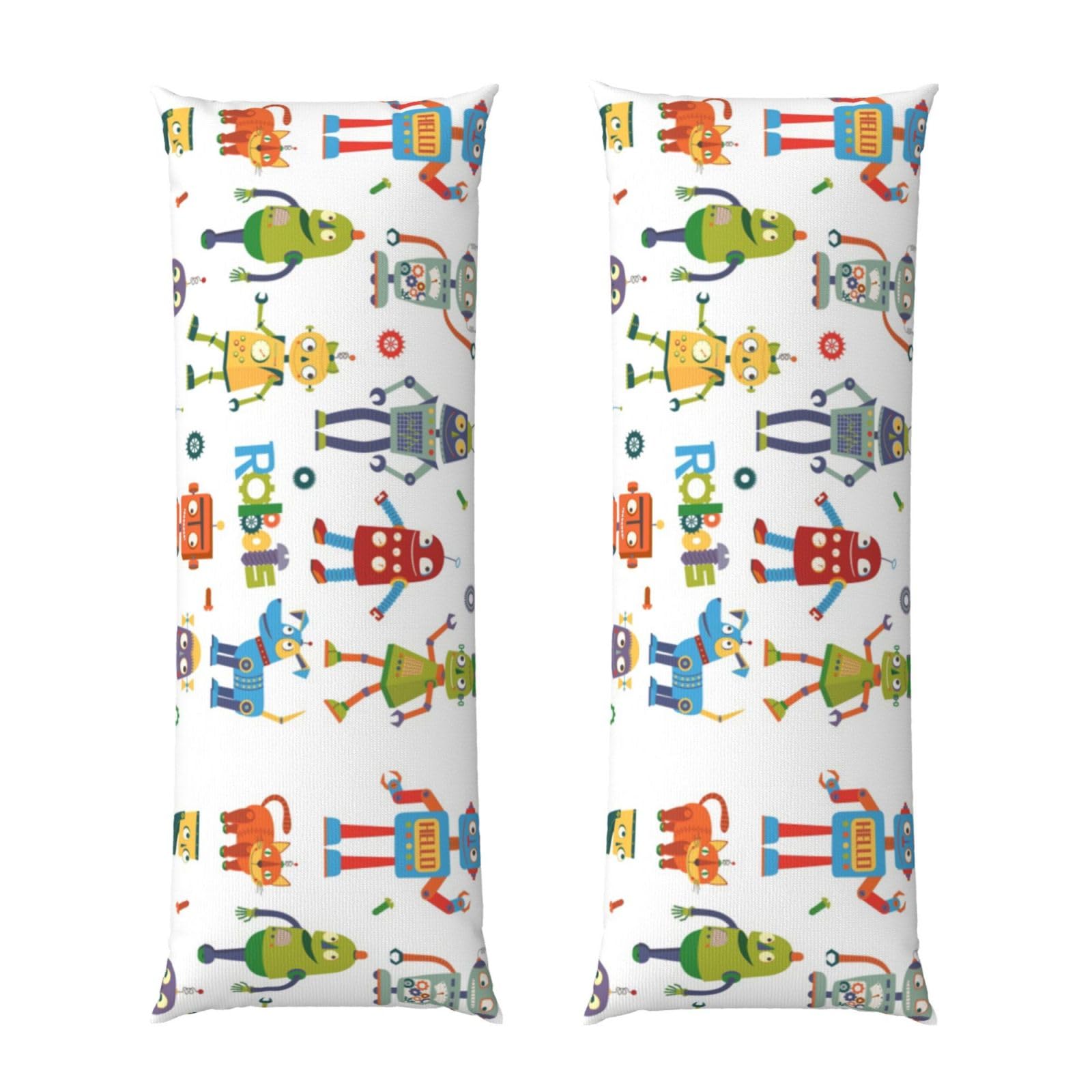 Housse de coussin rectangulaire 50x137 dessin animé robot pour lit