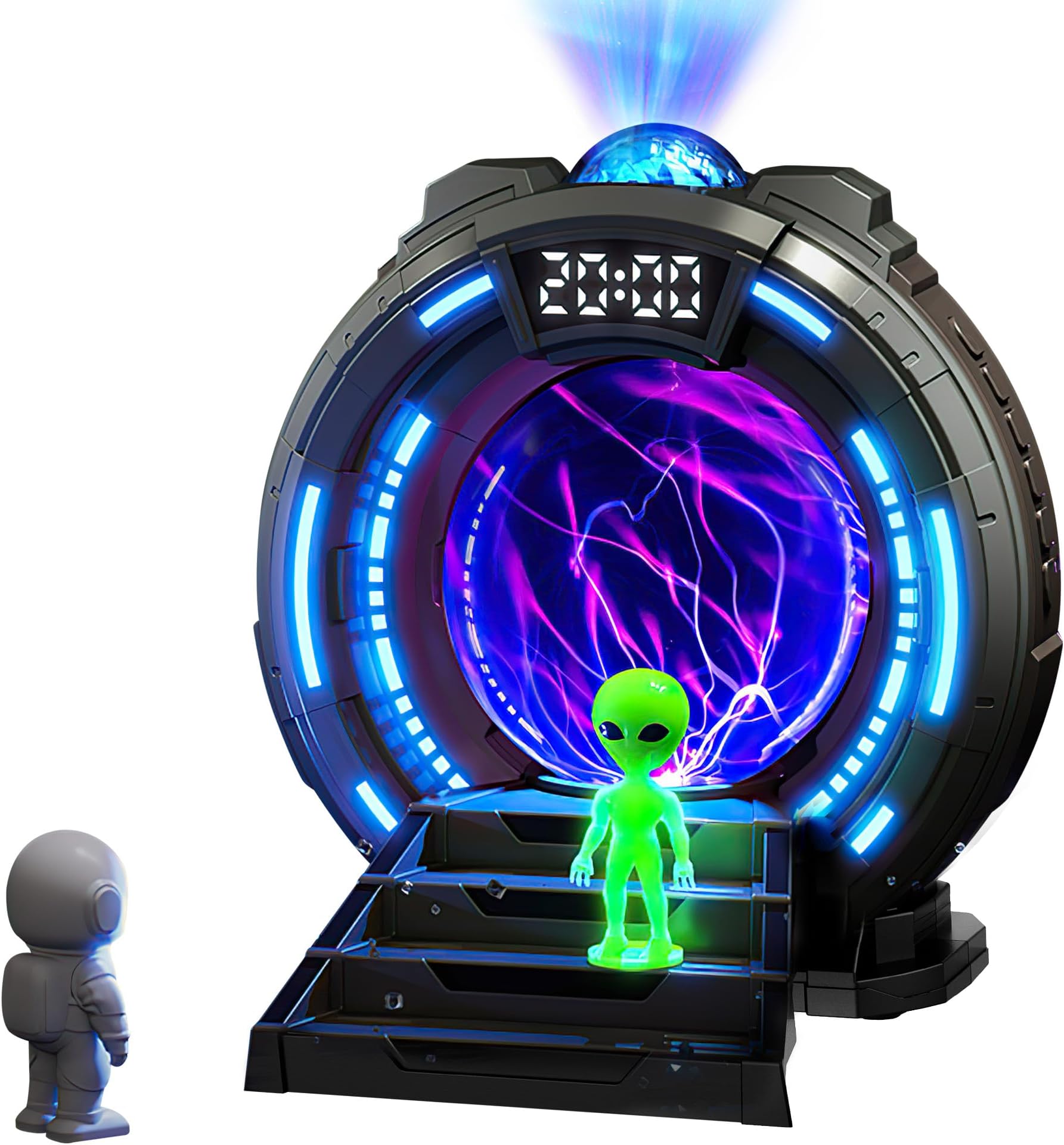 Star Projector Galaxy Light, Astronaut Galaxy Projector with Plasma Globe, Time Alarm Clock, White Noise, Music, Christmas/Birthdays Northern Lights Projector with Remote Control