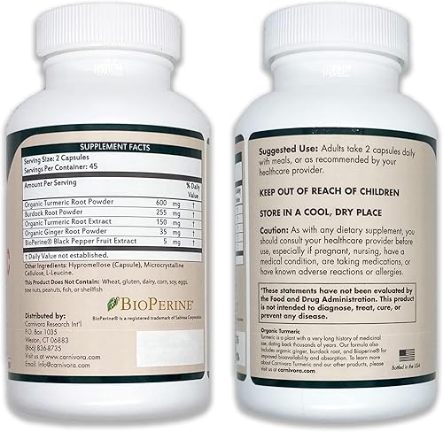 Miniatura 8 de Carnivora Cúrcuma - Apoyo para las articulaciones y la salud digestiva (90 cápsulas veganas)