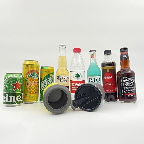 Miniatura 2 de Aislador de latas de 14 onzas, tapas bidireccionales, enfriador de latas aislado de acero inoxidable de doble pared, soporte para botellas de