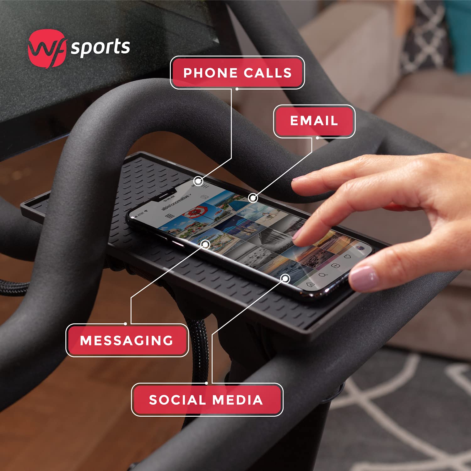 Original SureMountPro WF Sports Made for Peloton Phone Holder System
