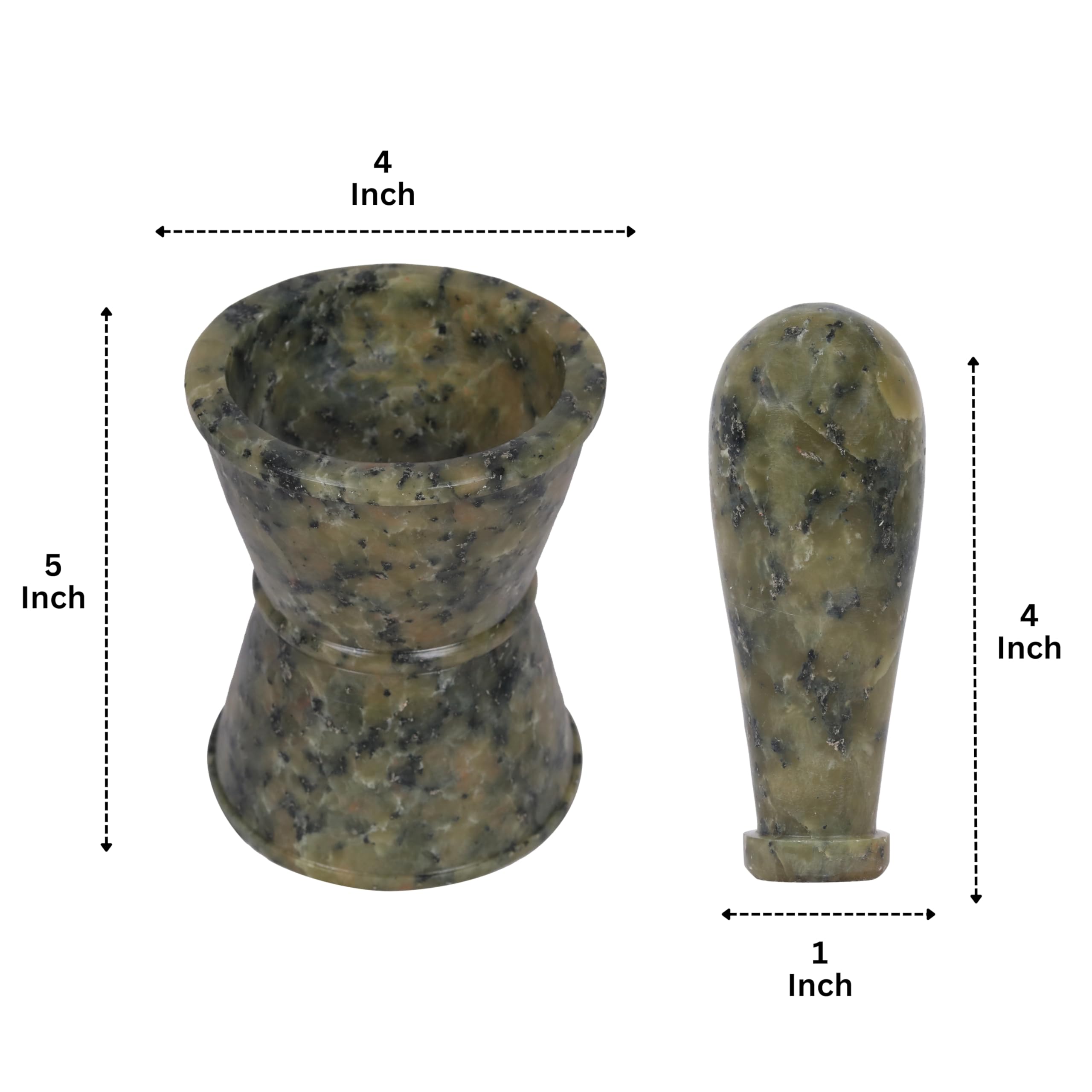 Divit Shilp Mortar and Pestle, Made of Heavy Duty Polished Hard Stone, Natural Stone Grinder for Spices Pastes, Herbs - Image 3