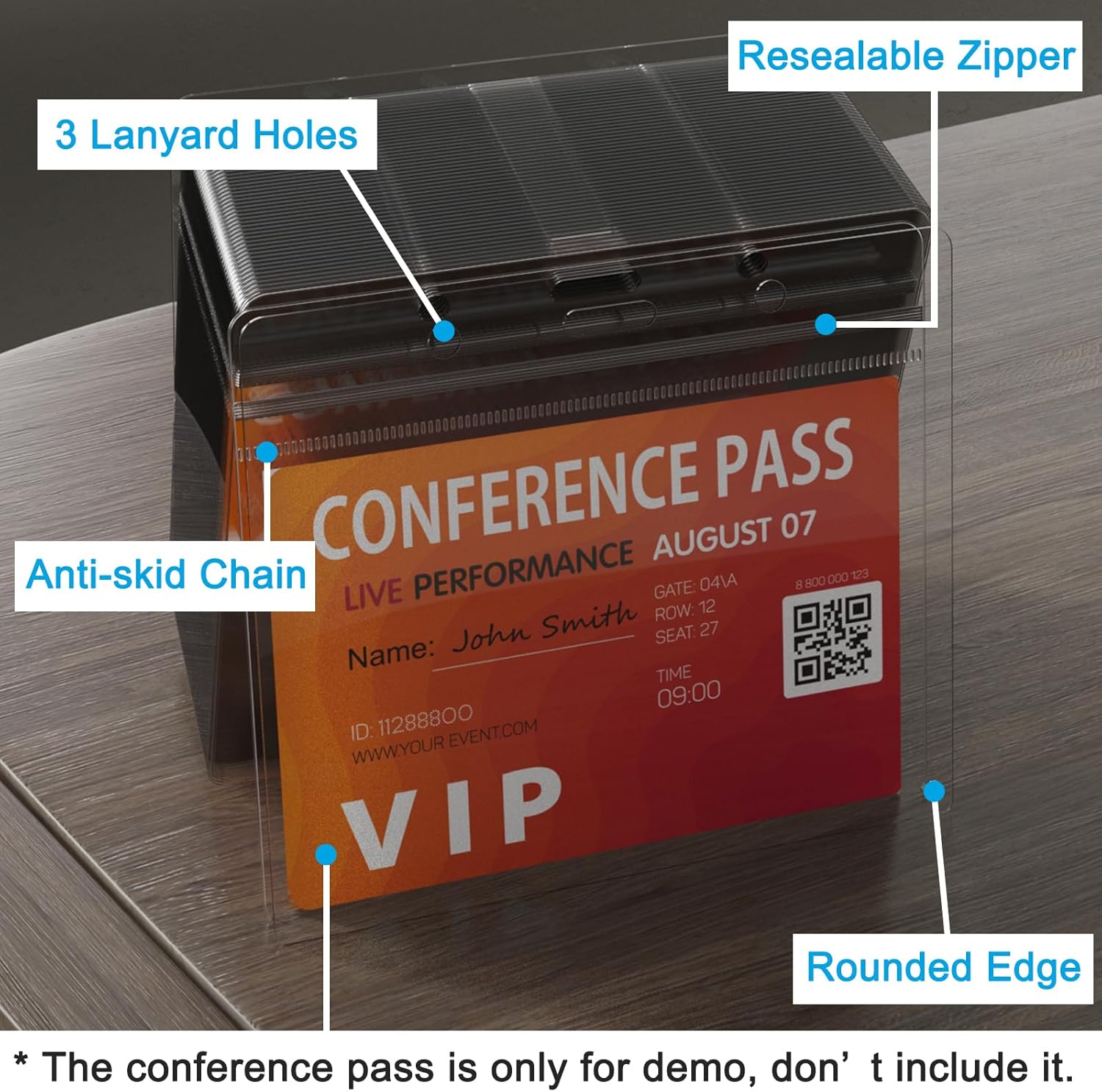 Bulk 100 Pack Extra-Thick 4x3 Badge Holders –Large Waterproof PVC Name Badge Holders Horizontal Name Tag Holder Clear Name Card Protector for Conferences, Trade Shows,Conventions,Exhibitors&Staff