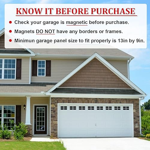 Miniatura 2 de HULKNPEW Ventanas magnéticas para puerta de garaje, 32 piezas, ventanas de puerta de garaje falsas que parecen paneles de ventana reales, imanes