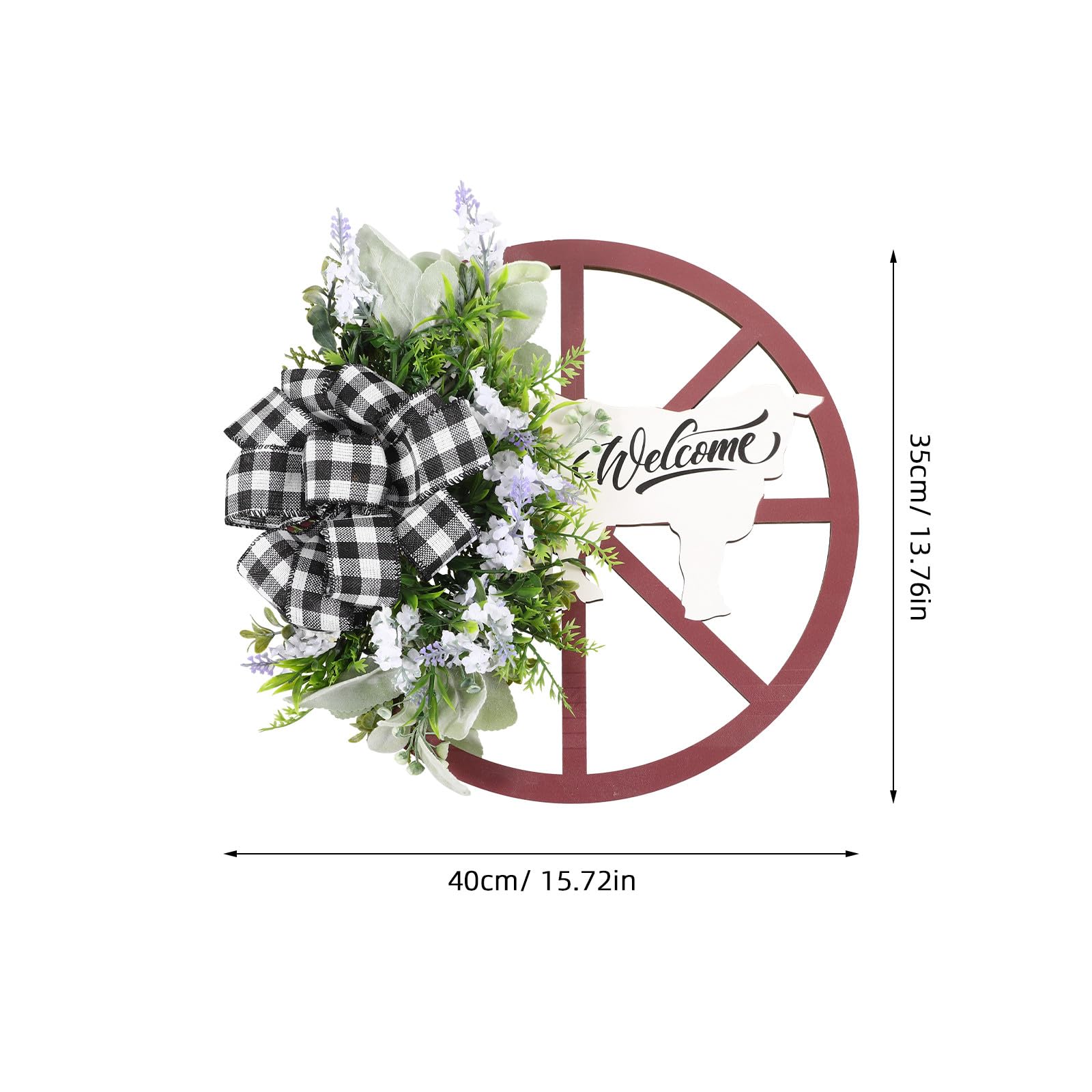 Frühlingskranz Türkranz und Kunststoff mit Realistischem Design für Outdoor Dekoration ohne Gießen und Schneiden für Hochzeit und Haus