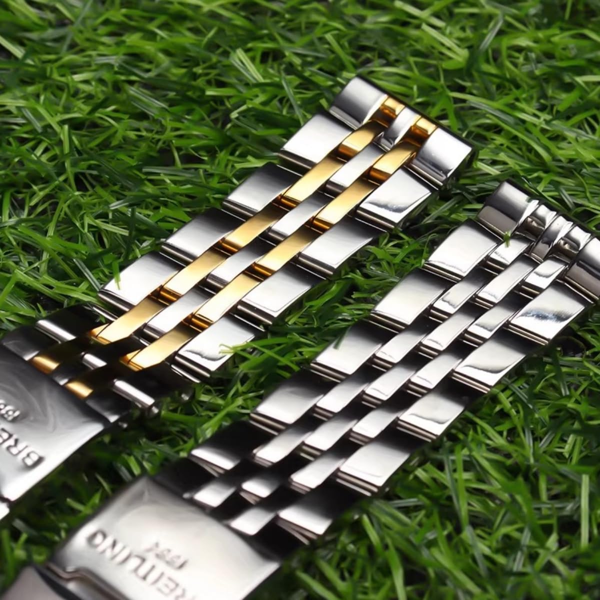 Cinturino Orologio Acciaio Inox 18mm 20mm 22mm 24mm Terminali Curvi, Fascia Metallo Bracciale per Breitling-Argenteo 18mm