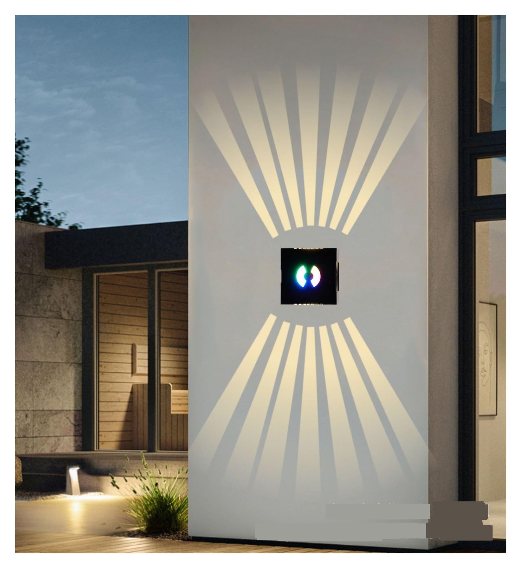 Applique murale extérieure double tête pour supprimer les zones d'ombre du balcon