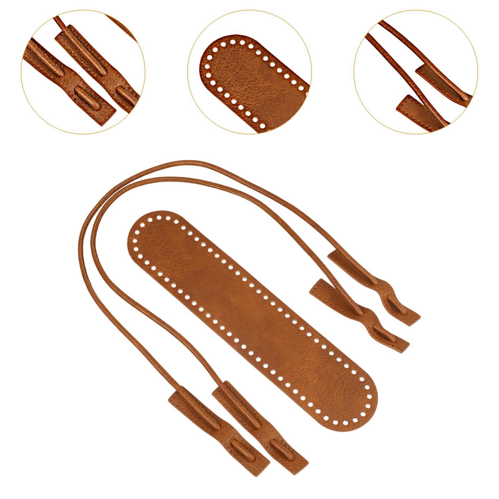 kowaku 2x PU Bolso de Cuero Conjunto de Tejido de Tejido de Estilo Retro Kit de Fabricación de Bolsos de Bricolaje para Bolso Cruzado