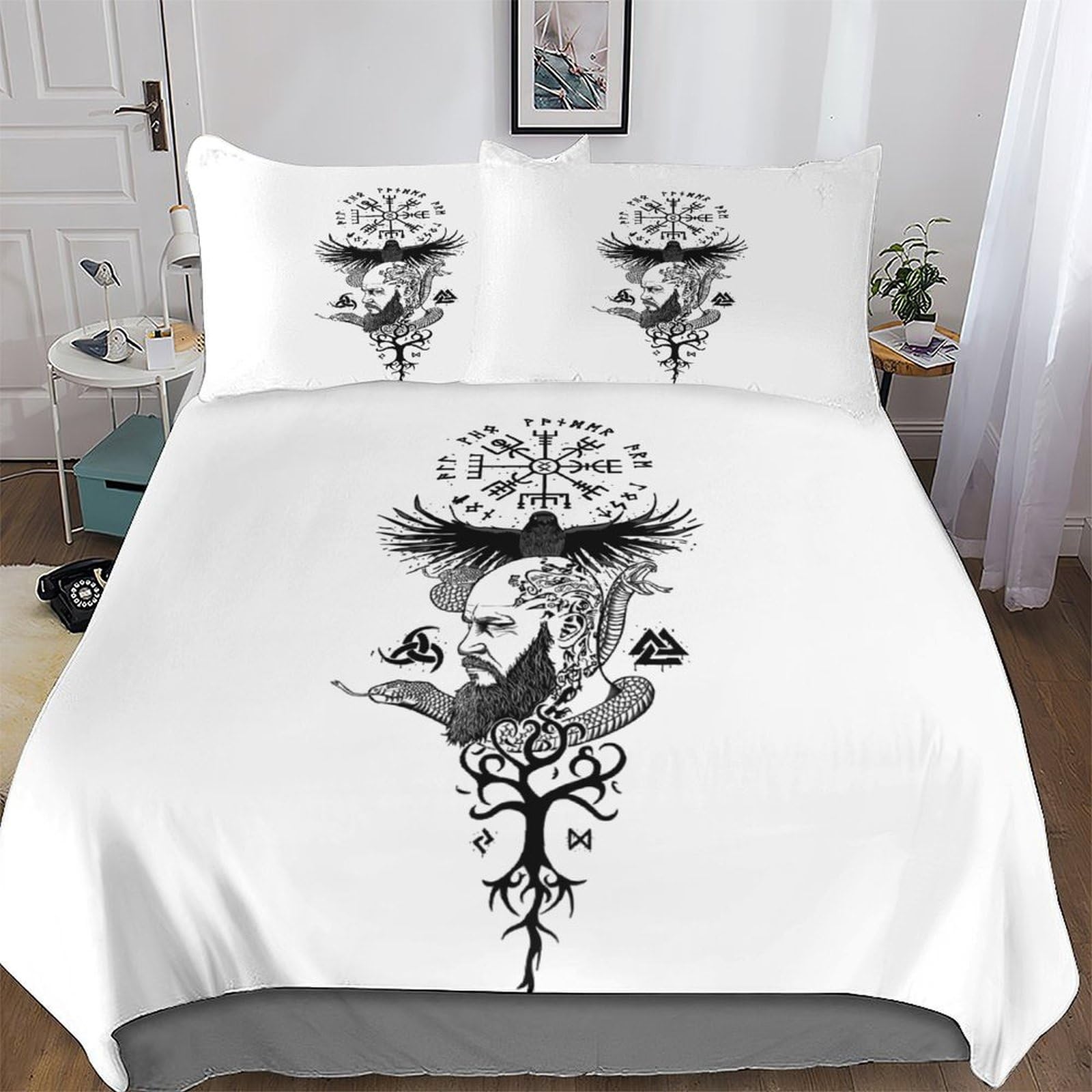 Housse de couette Viking 220x240 cm avec taies en microfibre douce