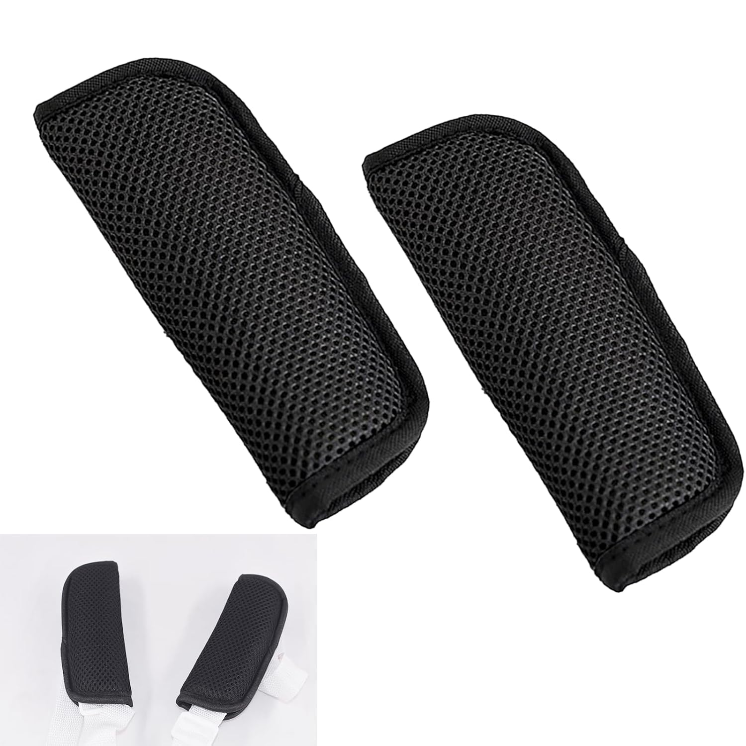 Seat Straps Crotch Cushion,Stroller Crotch Pads Universal Cushion Crotch Pads for Pushchair High Chair,Comfort Cushion Seat Strap Covers(Black)