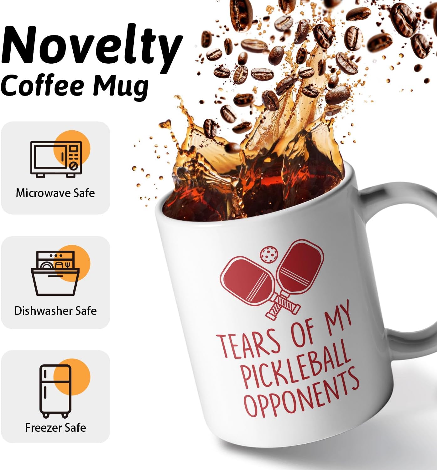 Tears of My Pickleball Opponents, Funny Double Sided Print Office Home Ceramic Coffee Mug, Gifts for Dad Mom Uncle Aunt Boyfriend Girlfriend Coach Pickleballs Lovers Dink Players - Image 3