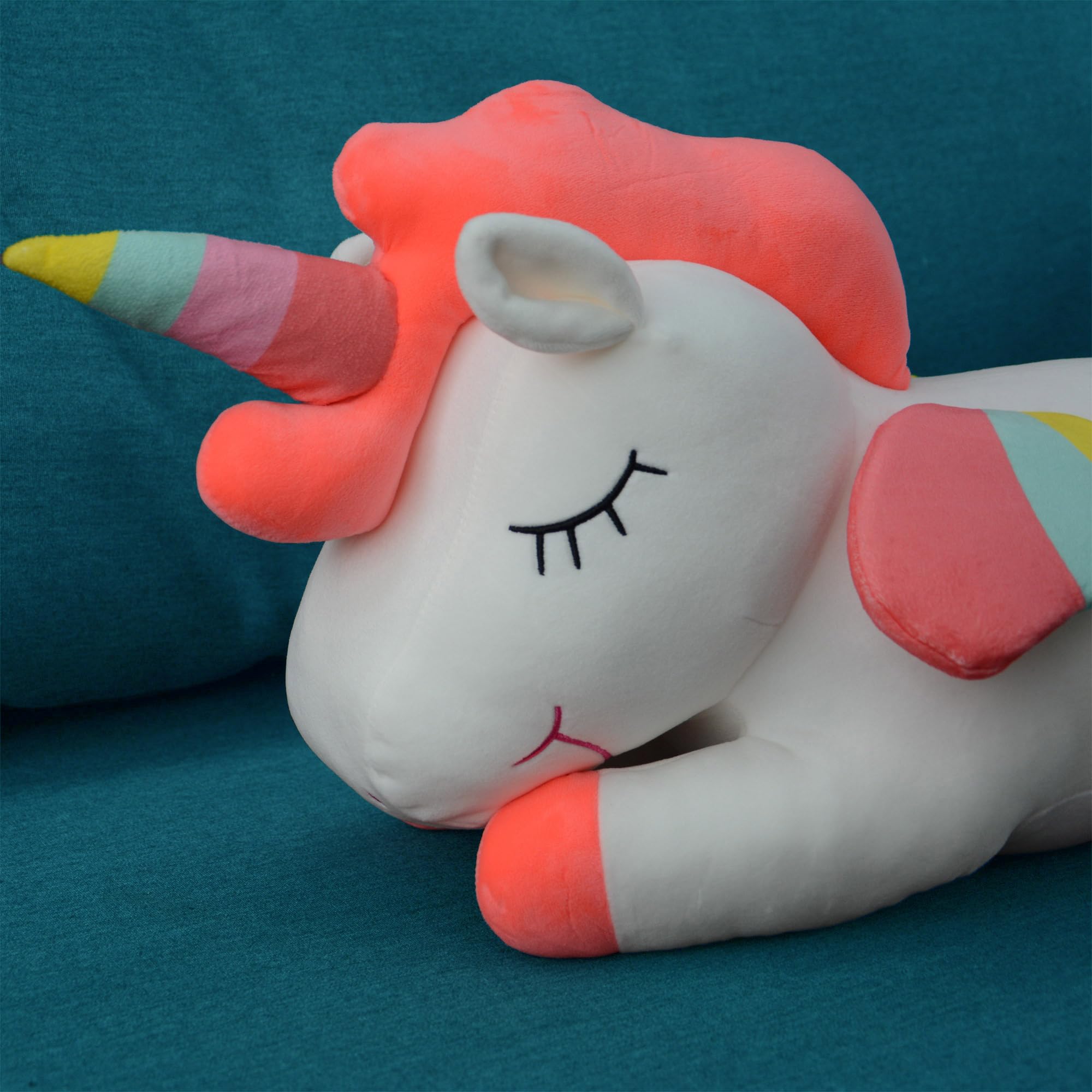 UNUS Coussin de positionnement latéral - Coussin d'allaitement - Coussin de positionnement licorne pour enfants - Décoration pour enfants - En coton - Pour le repos - Extrêmement doux - 80 cm