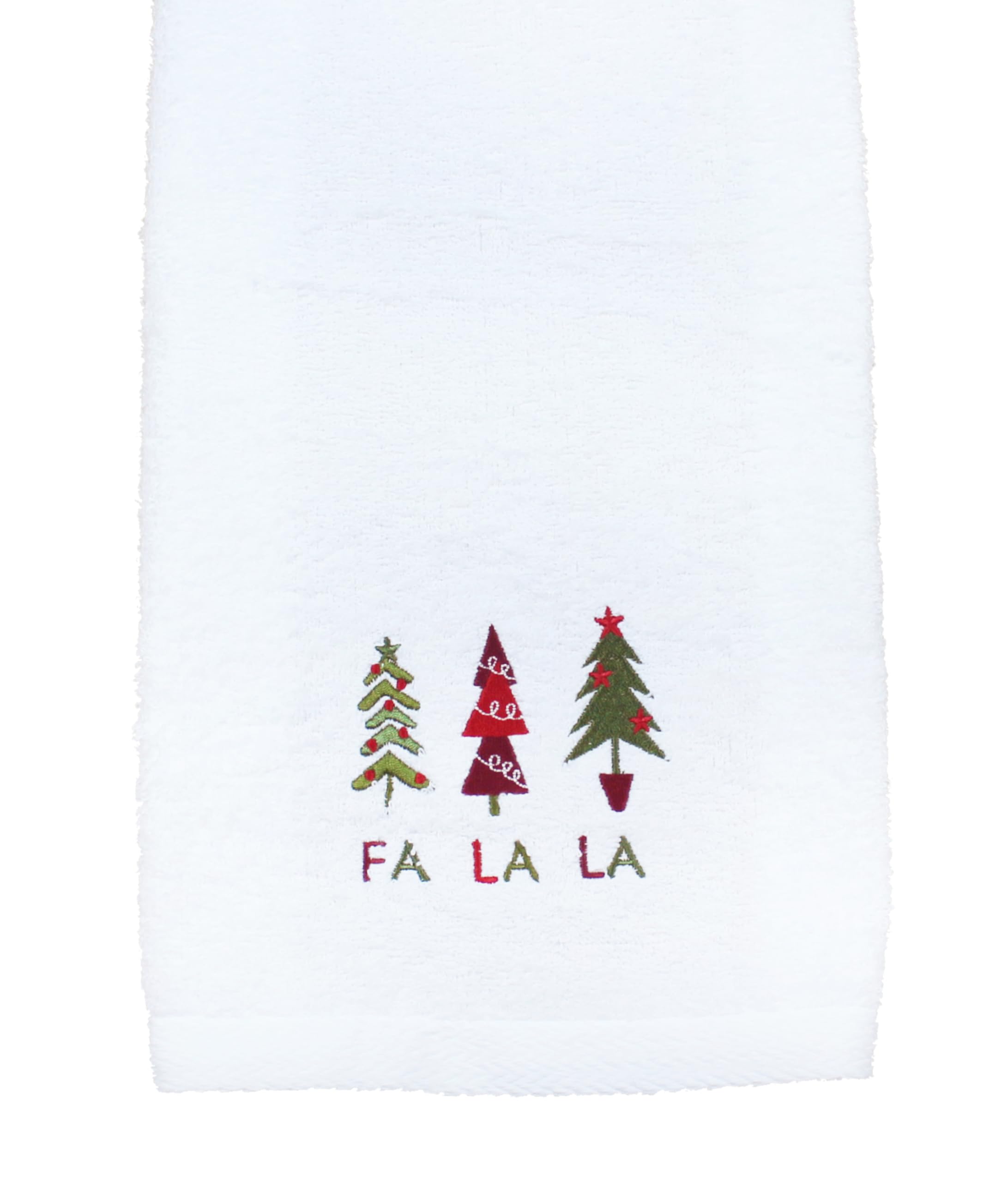Peggy Wilkins Multi Textiles Festive Singing Spruce Embroidered Christmas Hand Towel - 50Cm X 70Cm