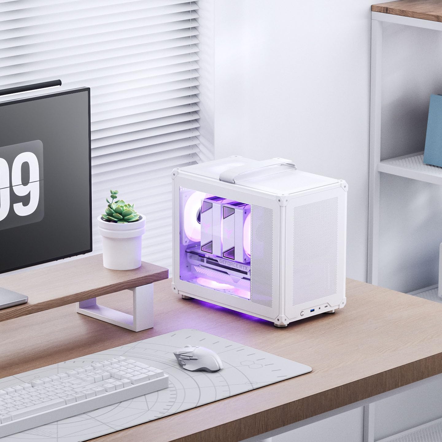 Jonsbo C6 MAX Case PC bianco – case mATX compatto con maniglia, mesh per il flusso d’aria, spazio per GPU fino a 335mm, dissipatore CPU fino a 170mm, 5 posizioni per ventole