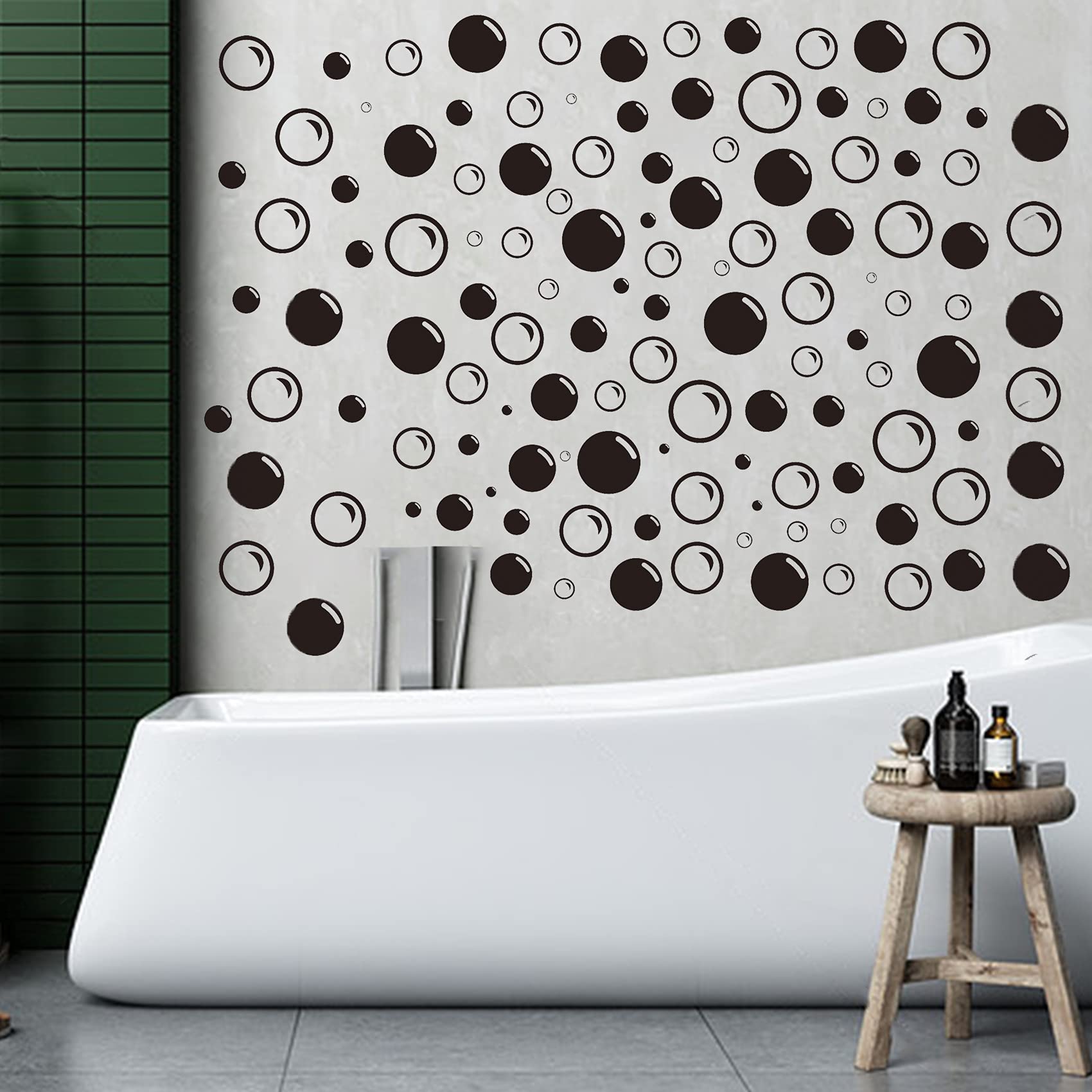 Autocollant Murale Salle De Bain Vinyle - Déco Étanche Pour Baignoire, Douche - 57x67cm