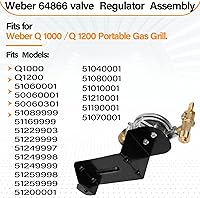 Upgraded Weber 64866 Valve Regulator Replacement for Q1000 Q1200 Grills - Brass, Durable Fit, Fixes Flame Issues
