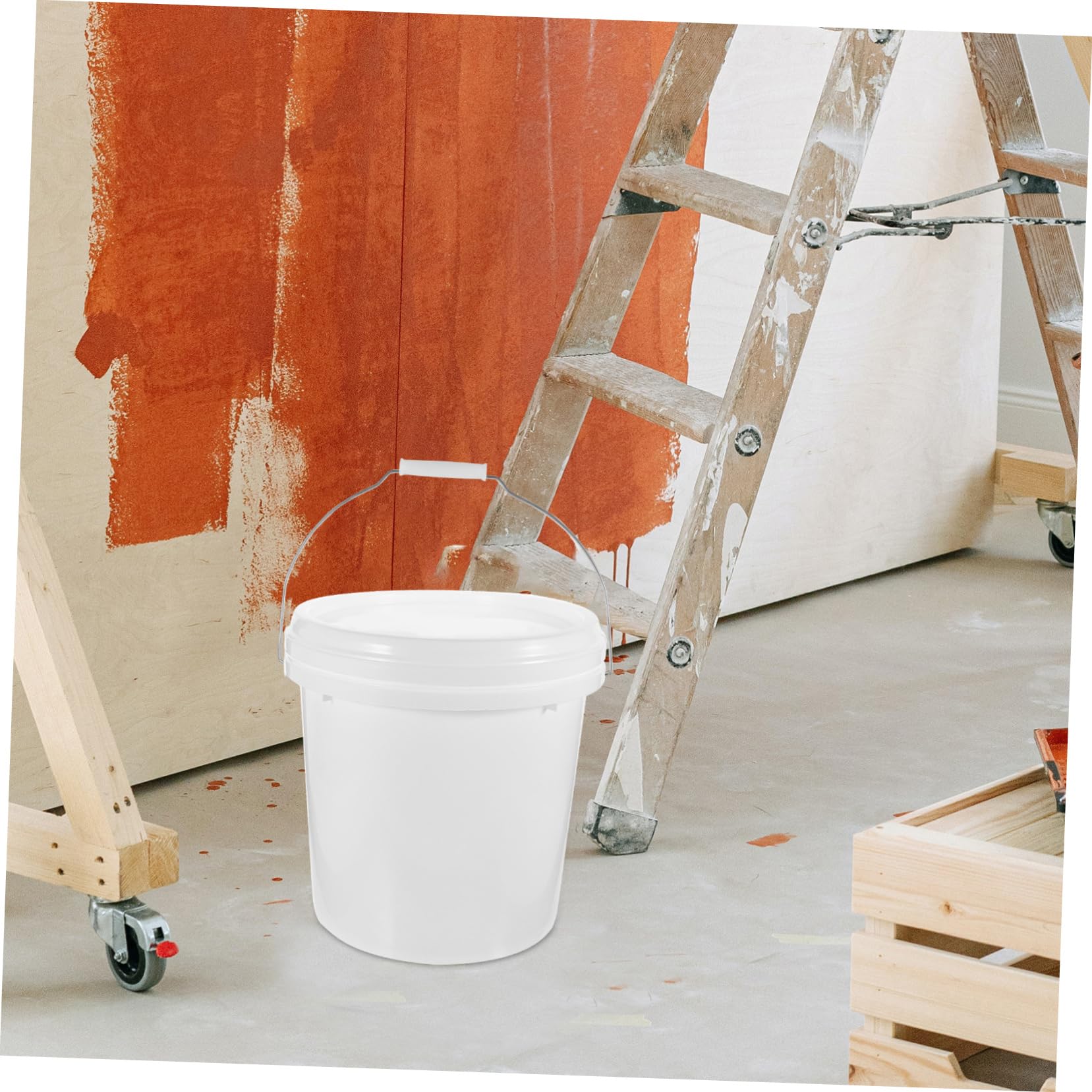 SHINEOFI Cubo De Pintura Tapa Hermética Cubo Vacío De Almacenamiento para Mezclar Pinturas y Conservar Materiales Talleres o De Arte