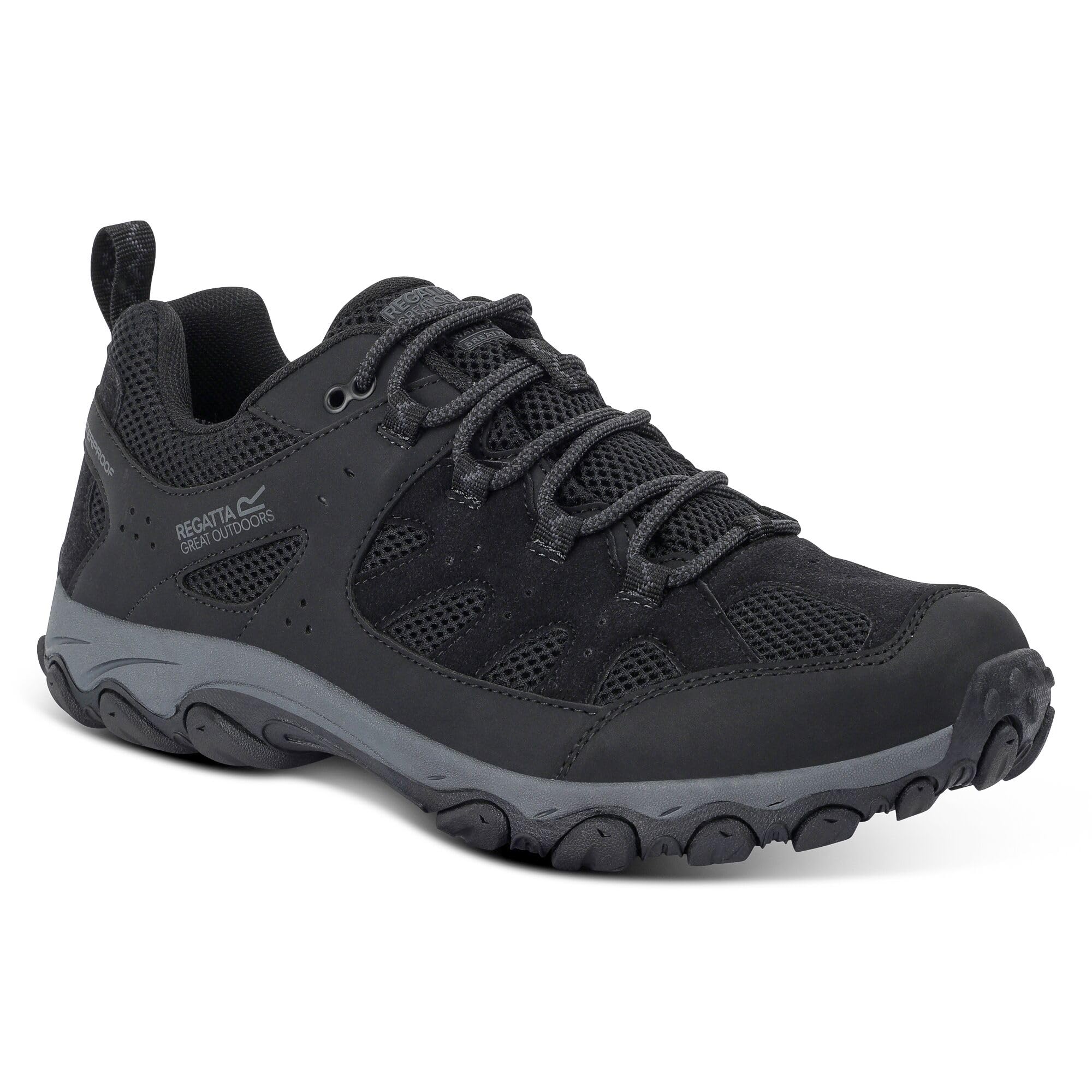 Regatta Men's Black Edgepoint Iv Low Waterproof Walking Shoes in Size 10, Sports Direct