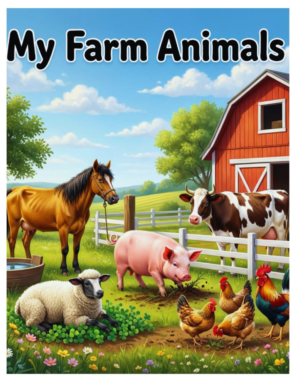 My Farm Animals - Colouring Book for Kids: Simple and Cute Animal Colouring Pages for Toddlers and Pre-schoolers Ages 2–6