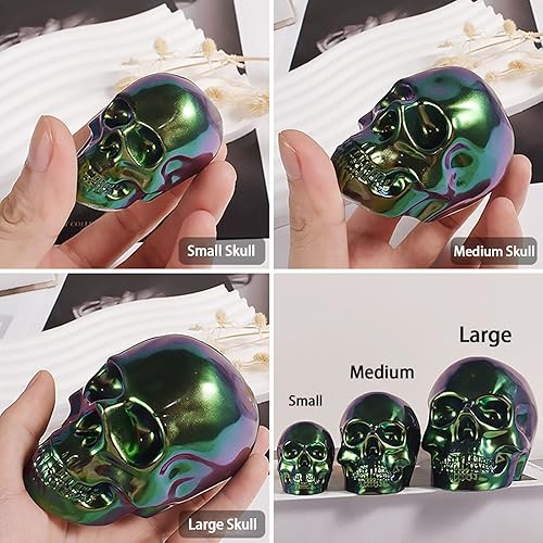 Miniatura 5 de Molde de resina de calavera, molde de resina de calavera grande 3D para soporte de brochas de maquillaje, fabricación de velas, decoración del