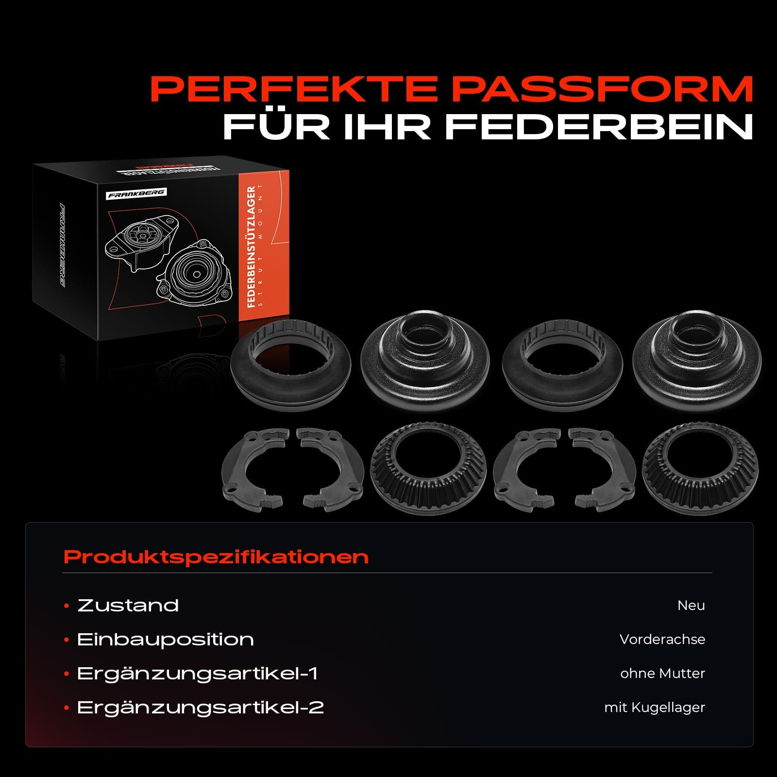 Frankberg 2x Domlager Federbeinstützlager Vorne Links Rechts Kompatibel mit Zafira/Zafira Family B A05 Astra H A04 Astra H Twintop A04 Astra H Caravan A04 Astra H GTC Replace# 344543