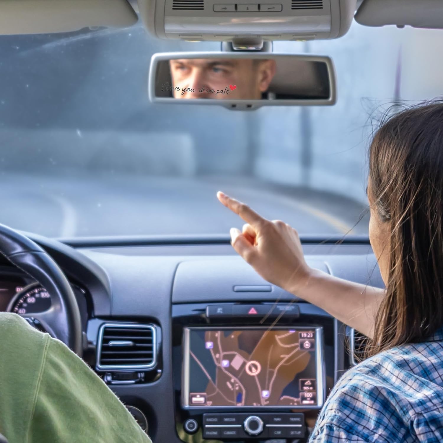 6 Pcs I Love You Drive Safe Mirror Sticker, Cute Car Stickers, Vinyl Rearview Mirror Sticker, Automotive Decals, Car Decor for Women, Men, I Love You Gifts, Stocking Stuffers (Black) - Image 7