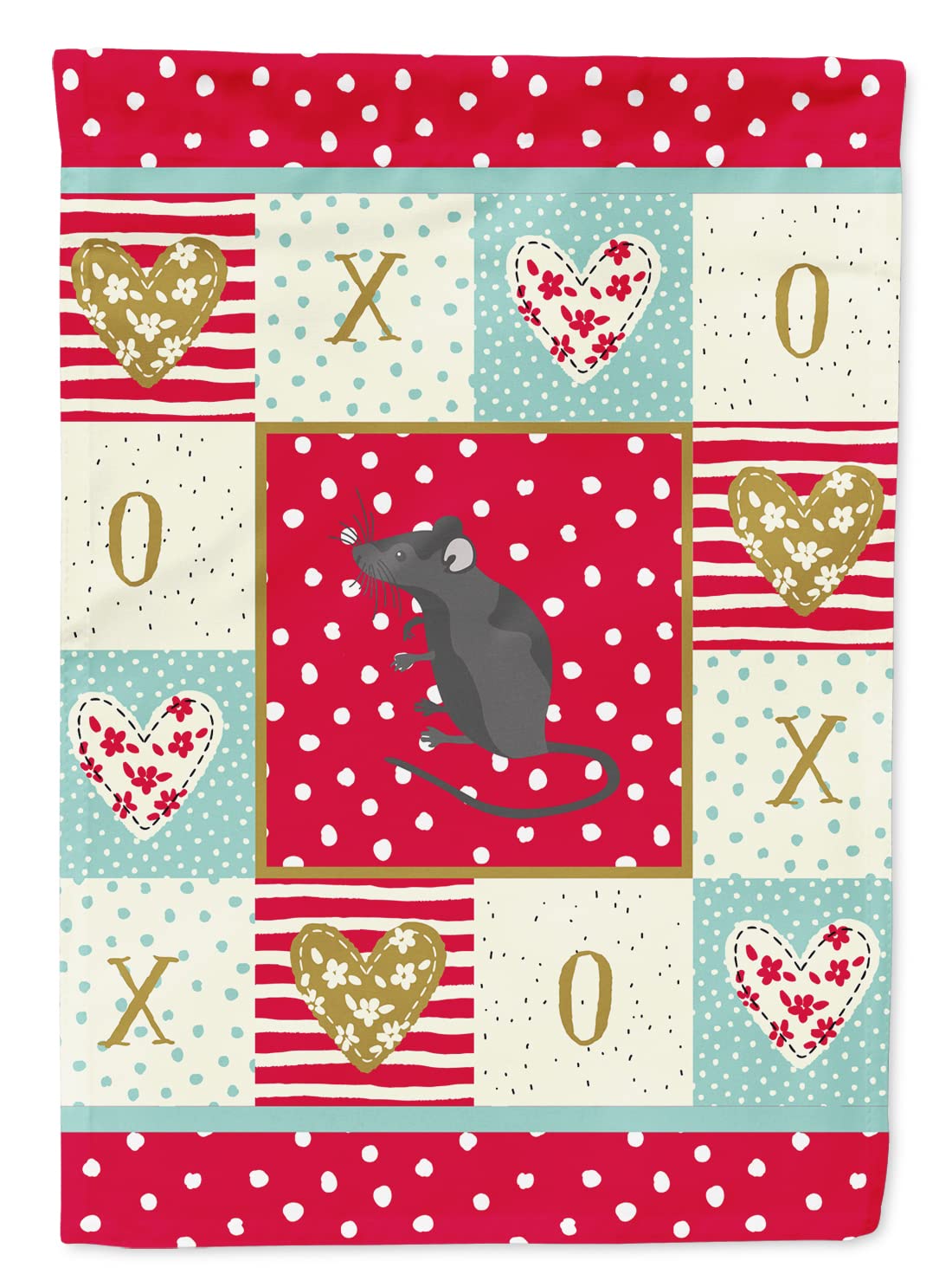 Drapeau satiné Satin Mouse Love Flag grand modèle multicolore en toile canvas