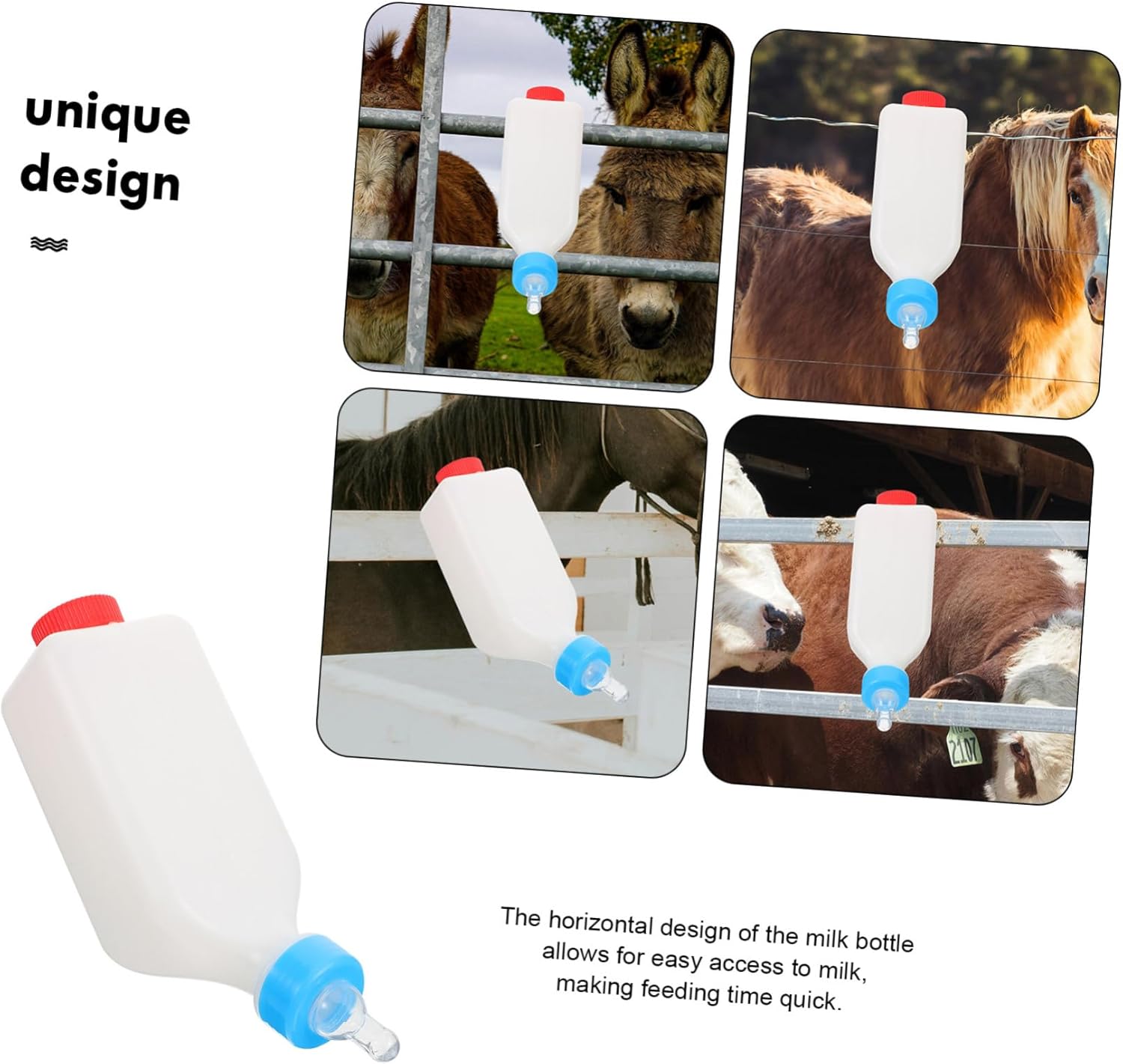 Mipcase 4pcs Goat Bottle for Feeding Goats Calves Milk Bottle Reusable Livestock Feeding