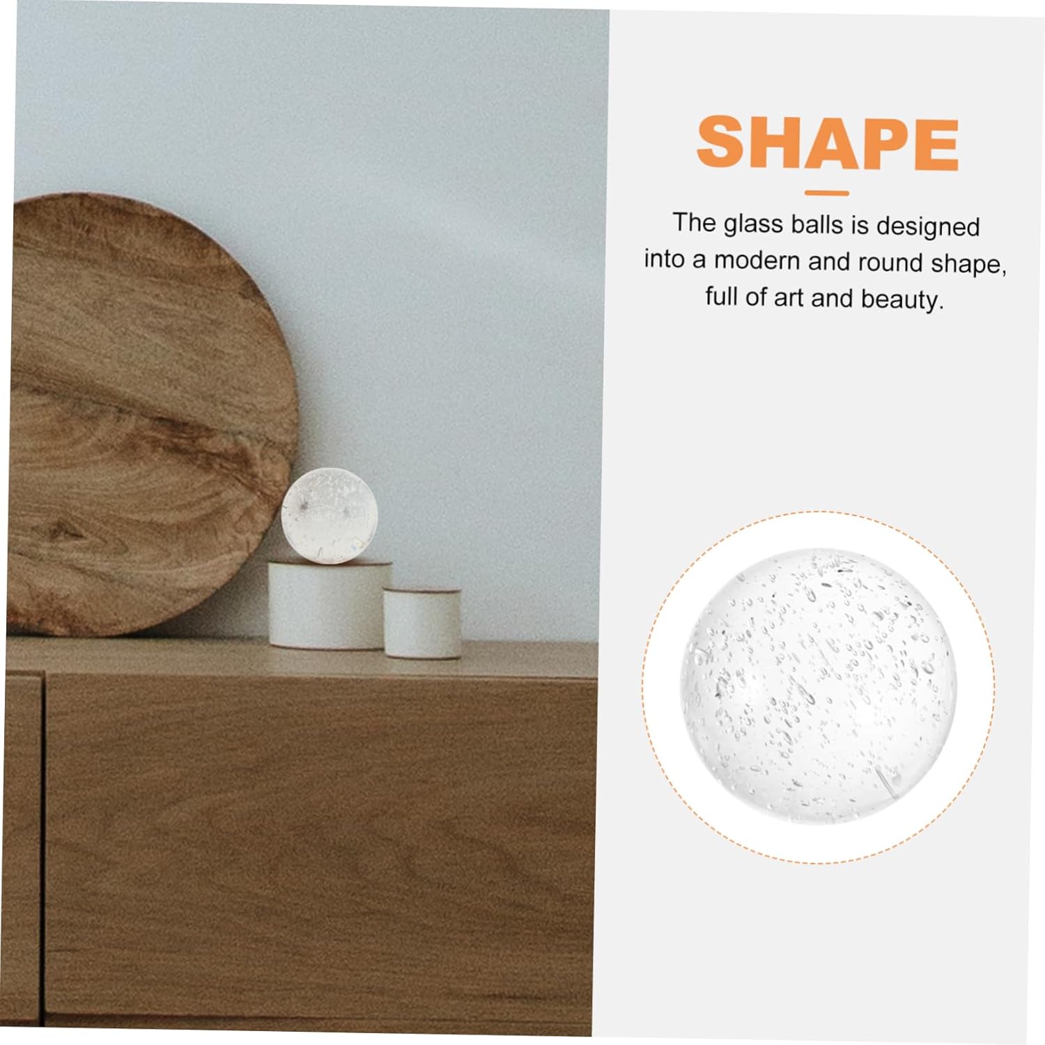 Decorative Crystal Ball Ornaments Bubble Glass Sphere for Home Décor Ball Unique Design for Living Room and Tabletop Decoration