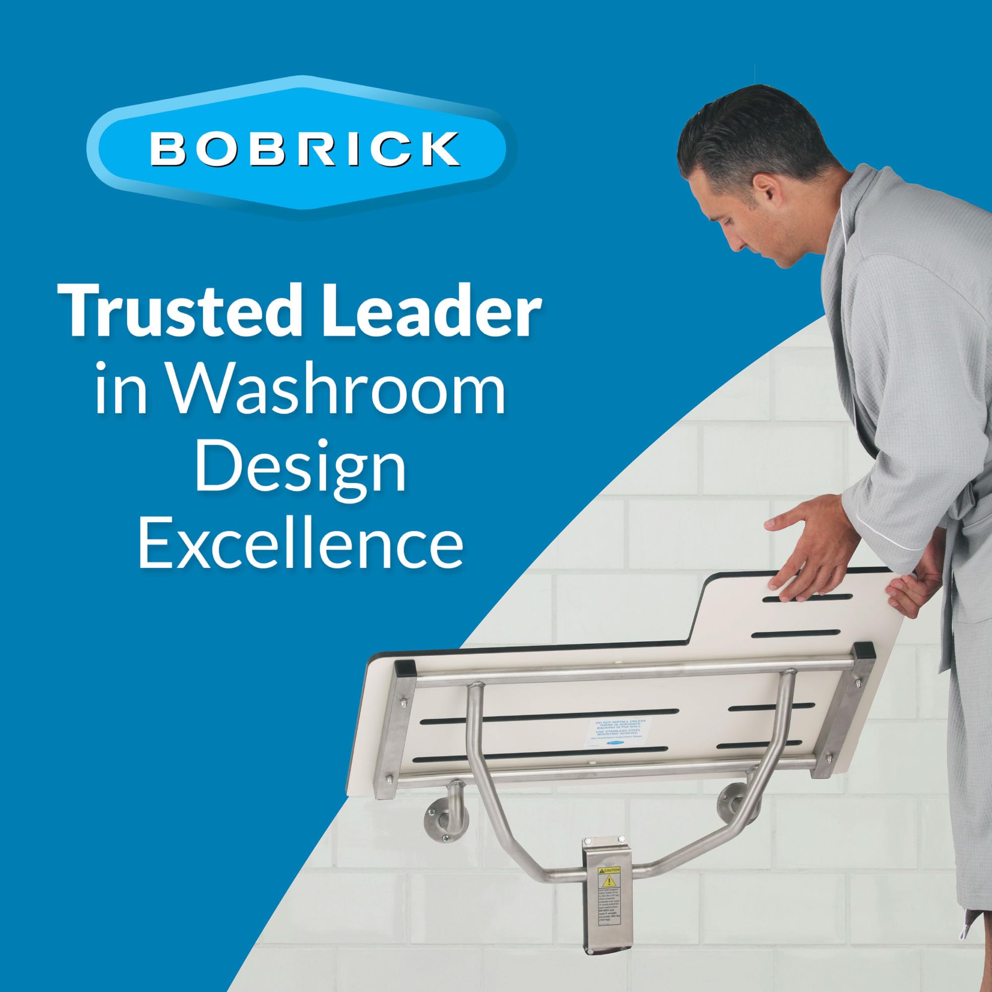 Bobrick B-5181 Reversible asiento de ducha plegable