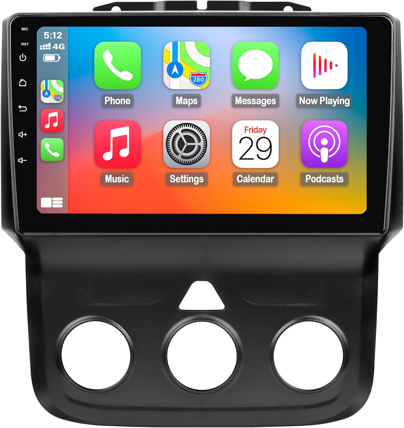 Car Stereo for Dodge RAM 1500 2500 3500 2013 2014 2015 2016 2017 2018 with Wireless CarPlay and Android Auto,9” Android 13 Touch Screen Radio Replacement,2G Ram 32G ROM(Only fit Manual AC)