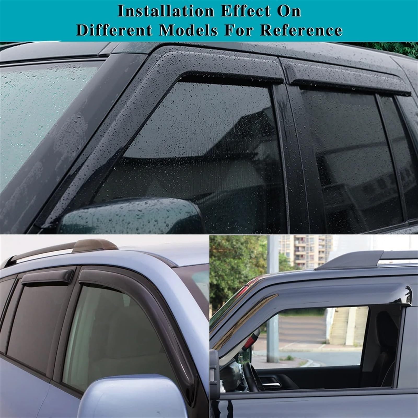 Coche Deflectores de aire Compatible con Mini para Cooper R50 R53 R55 R56 2002-2013 Visera lateral para ventana de coche, toldos de ventilación, refugios, protector contra la lluvia, Ventvisor ( Size