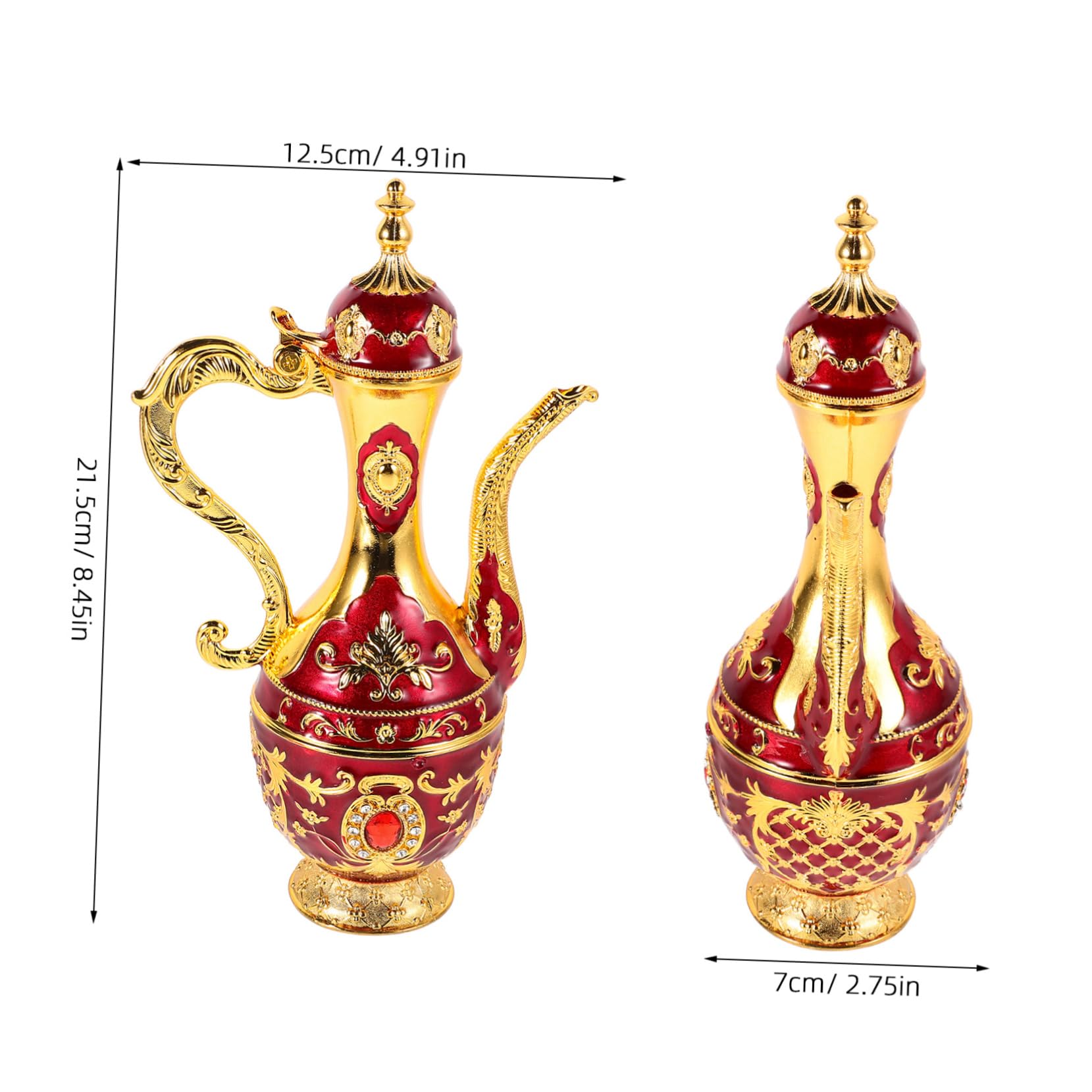 SOLUSTRE Sturdy Iron Wine Pot Vintage European Design Elegant Home Decor for Wedding Present Retro Kettle