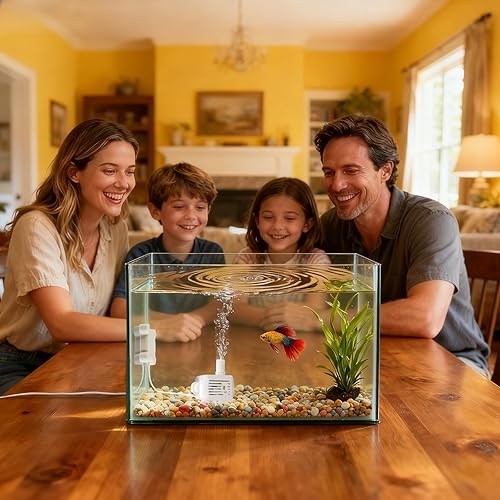 Miniatura 6 de FluxoWireless - Bomba de agua pequeña para acuario de inducción inalámbrica para tanque de 5 galones y menos ultra silenciosa de 4.5 W, bomba