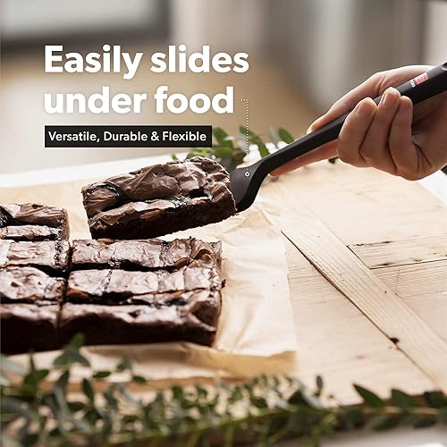 Miniatura 7 de DI ORO - Juego de 7 espátulas de silicona, resistente al calor hasta 600 °F, sin BPA (negro)