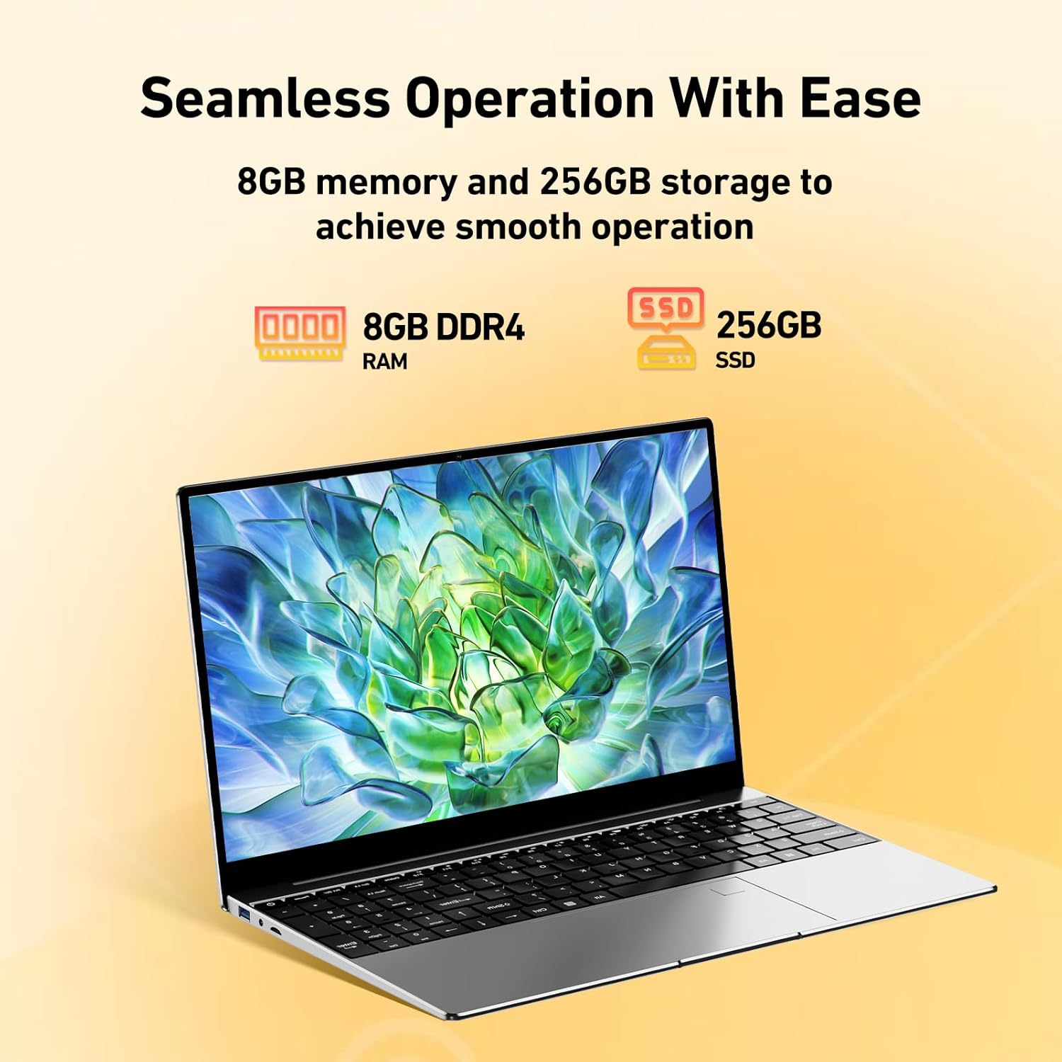 2026 Latest 15.6'' Laptop Compatible with Windows 11, Quad-Core Processor N95(Beat i7-7600U), 8GB RAM 256GB SSD, 1080p FHD Display, Backlit Keyboard, 8000mAh Battery, Mini-HDMI, WiFi5, TF Card Slot