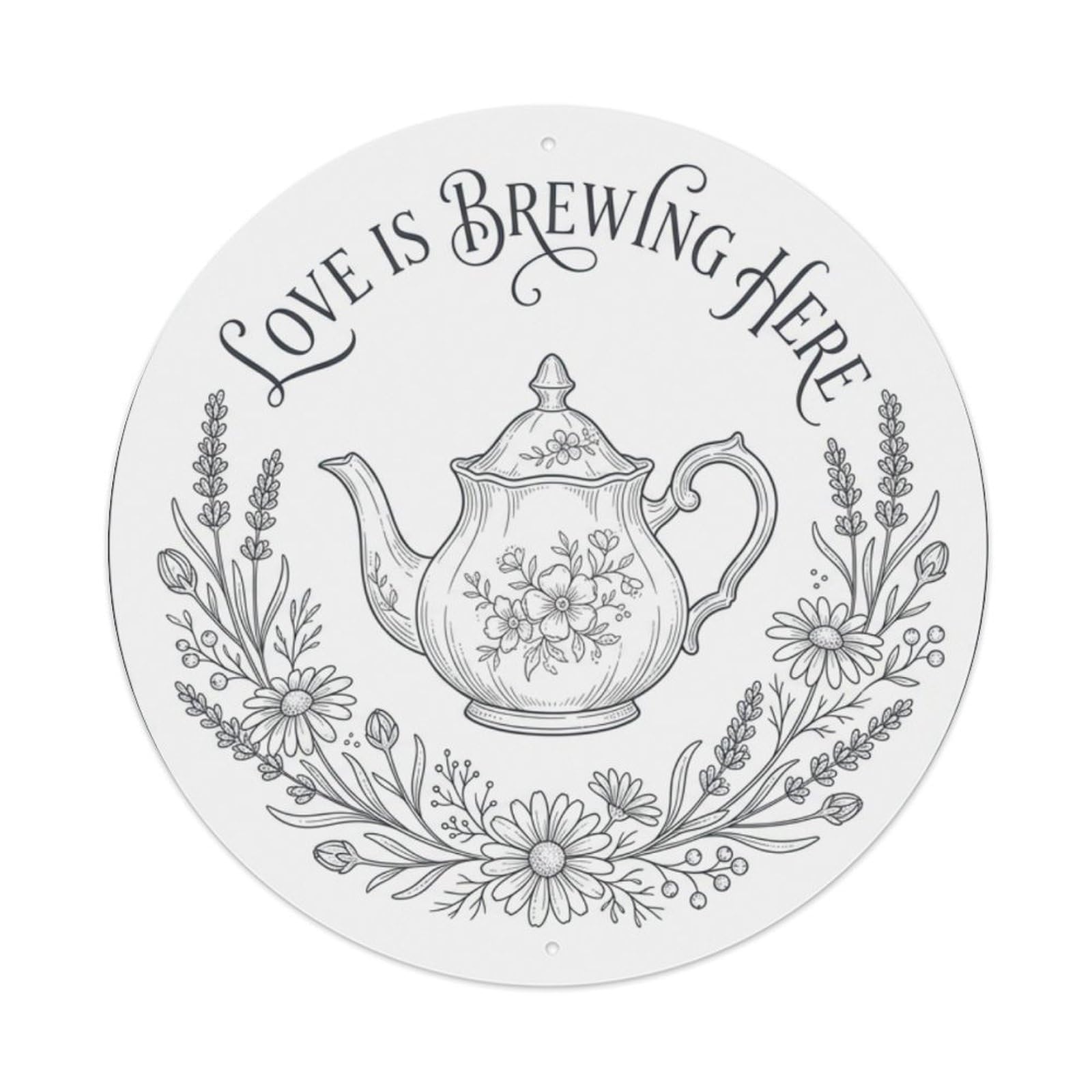 Cwbufd Vintage Style Love Is Brewing Here Home Kitchen Accessory Vintage Metal Tin Sign Plaque Wall Decor For Cafe, Club Bar, Office, Garden Metal Poster 8X8inch