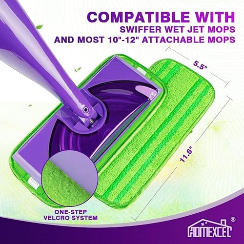 Miniatura 2 de HOMEXCEL Almohadillas de microfibra compatibles con Swiffer Wet Jet, reutilizables, lavables a máquina, repuestos de almohadillas Swiffer WetJet,
