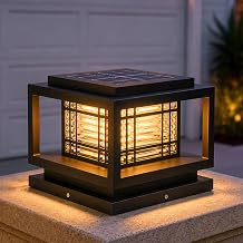 Outdoor Solar Outdoor Column Lights Modern Post Caps Light Aluminum IP65 Waterproof Pillar Light Square Landscape Column Lamp for Patio Posts Flat Surface Garden Decoration Post Lanterns