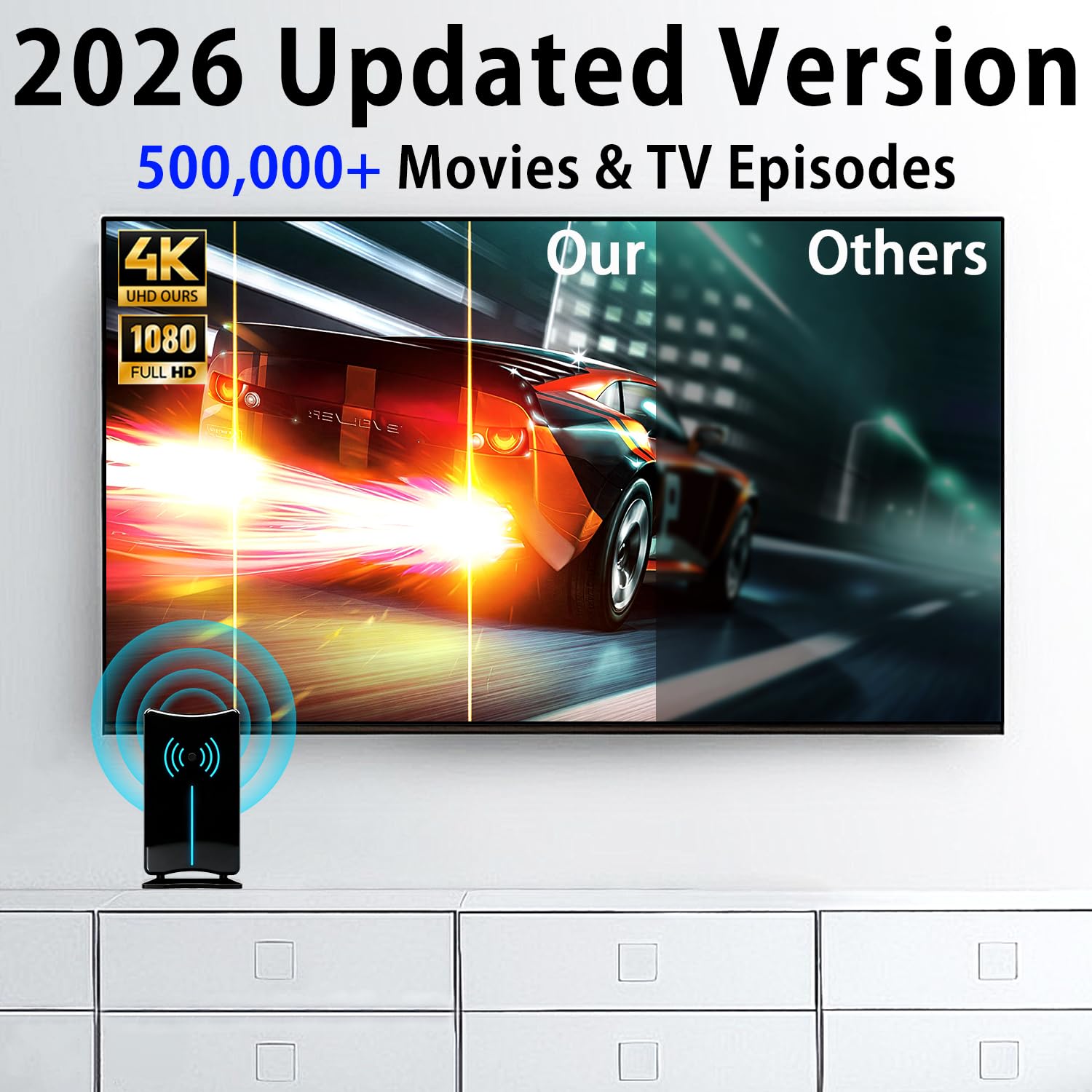 Antenne TV numérique pour Smart TV intérieur/extérieur, antenne HD 2026 avec amplificateur de signal, prend en charge la télévision HD 4K 1080p, réception longue portée, câble coaxial long
