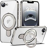 Vista 160 de Funda compatible con iPhone 12 con soporte de anillo magnético invisible [compatible con Mag-Safe] [Protector completo de lente de cámara] Funda