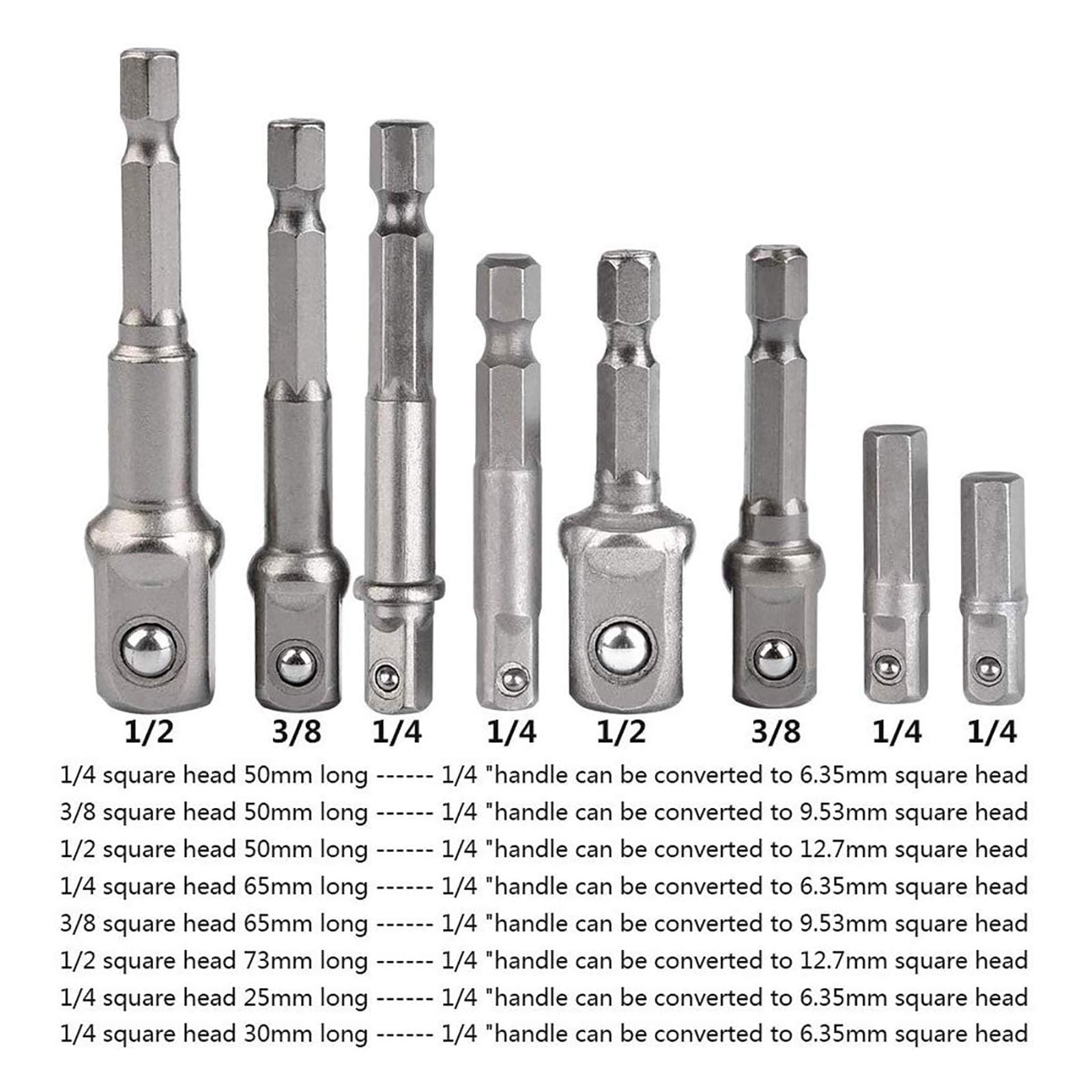 TA-VIGOR 8Pcs Impact Grade Driver Sockets Adapter Extension Set - Image 3