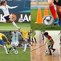 Vista 4 de Linkidea Balón de fútbol de color plateado tamaño 5, pelota de fútbol oficial tamaño partido, idea de regalo para fútbol de estilo libre