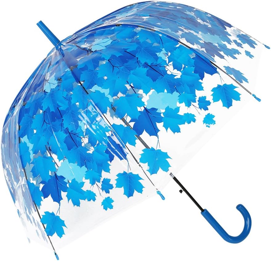TOSOAR Transparent Stick Umbrella Clear Bubble Dome Shape Umbrella Color Pattern