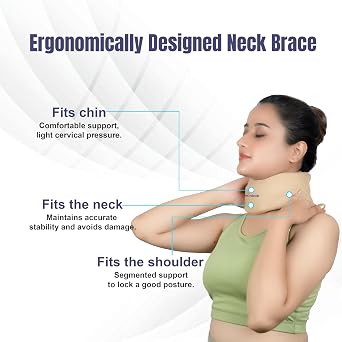 Wonder Care Neck Brace for Sleeping Cervical Collar Relief Neck Pain and Neck Support Soft Foam Wraps Relief of Cervical Spine Pressure for Women & Men