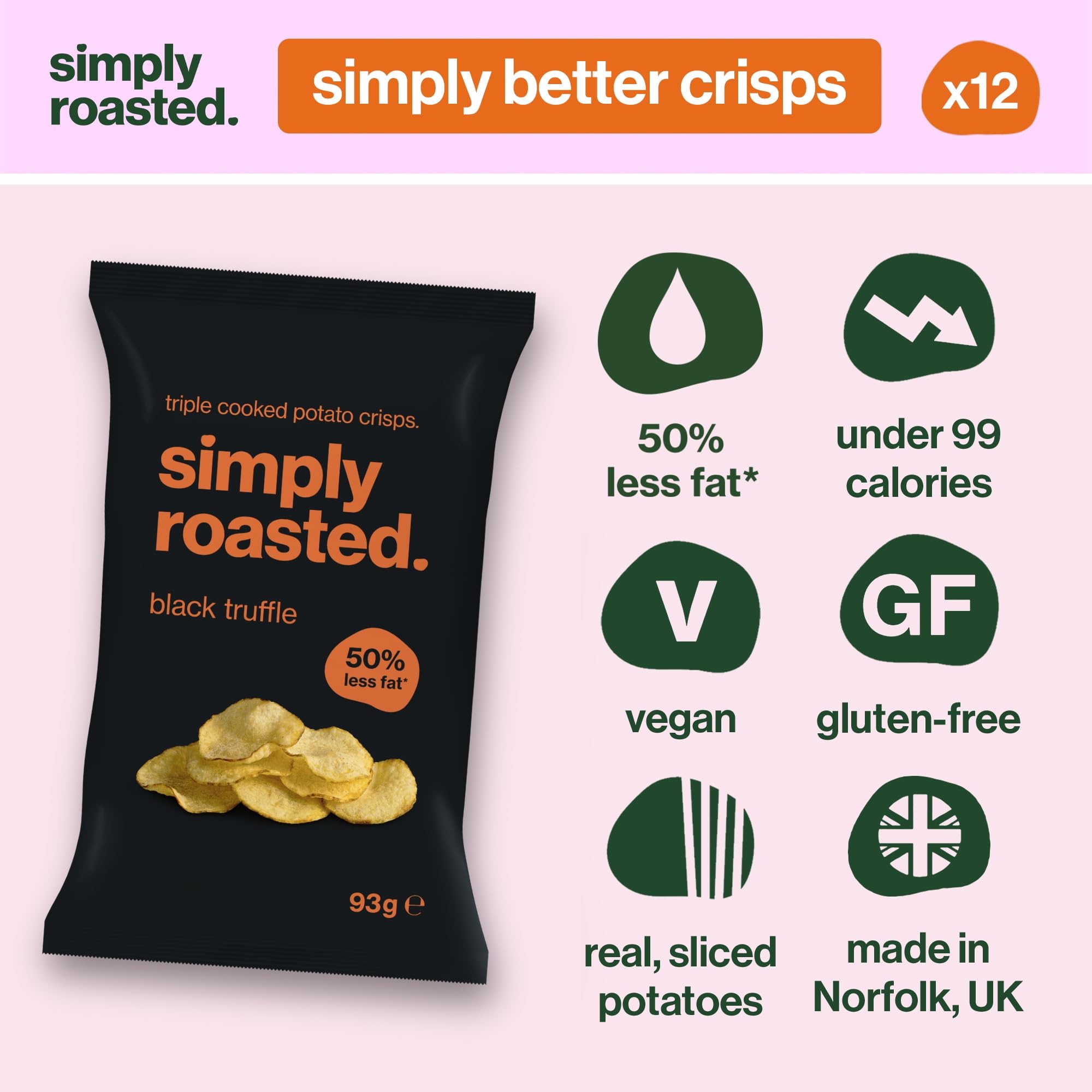 Simply Roasted - Patatine al Tartufo Nero 12 x 93g