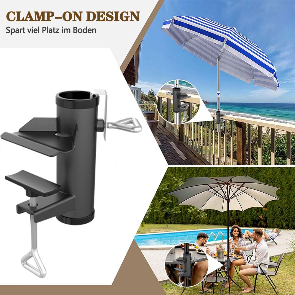 Sliimu Supporto Ombrellone Balcone Regolabile Ringhiere Supporto Per Ombrellone SLIIMU - Per Ringhiere E Balconi Morsetto Ombrellone Balcone - 5